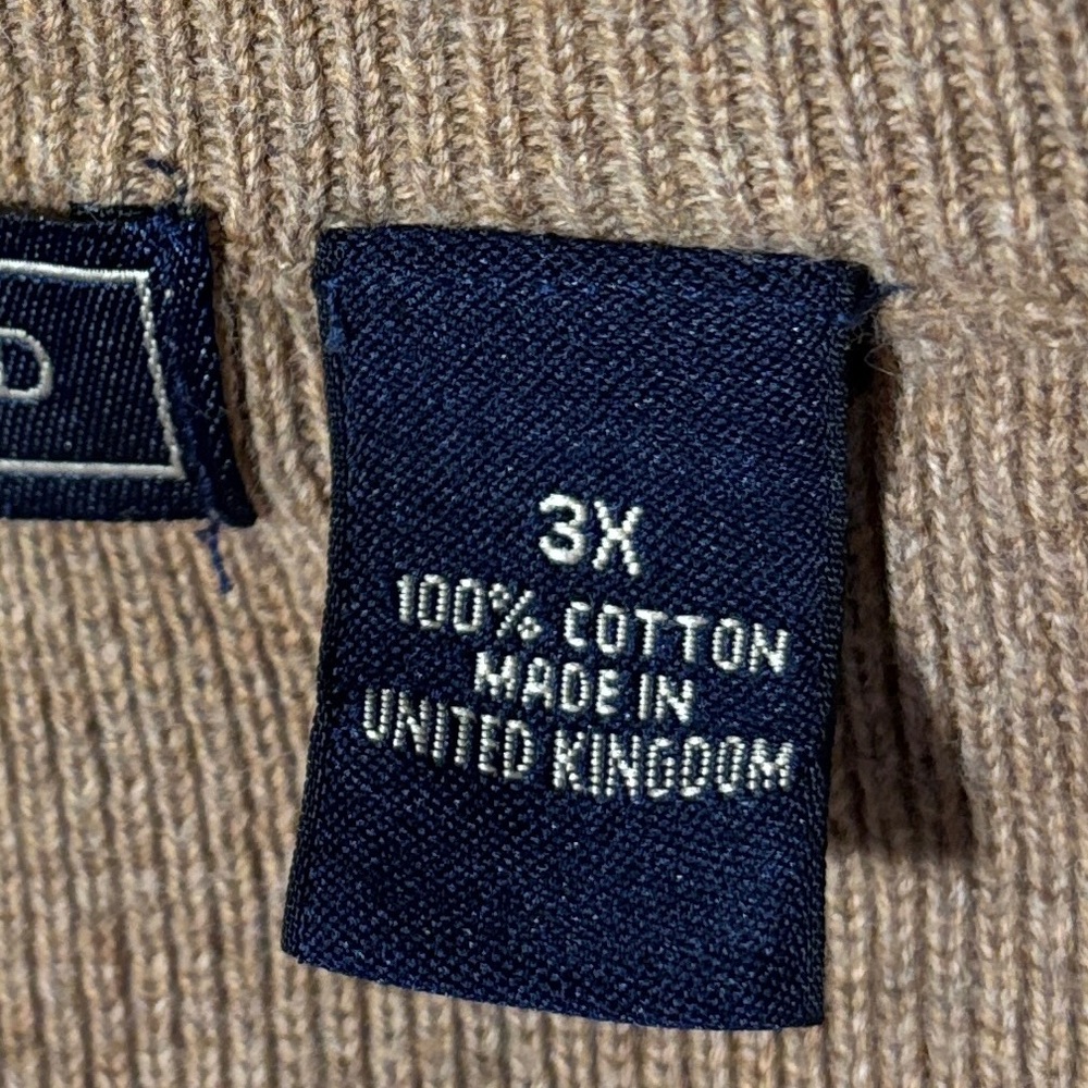 Saddlebred V-Neck Tan Sweater Vest 100%cotton - Picture 14 of 14